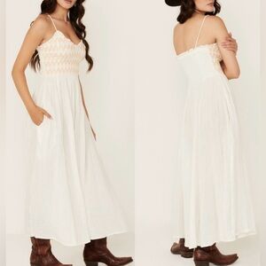 NWOT FREE PEOPLE sweet nothings midi dress in marshmallow white sz XS